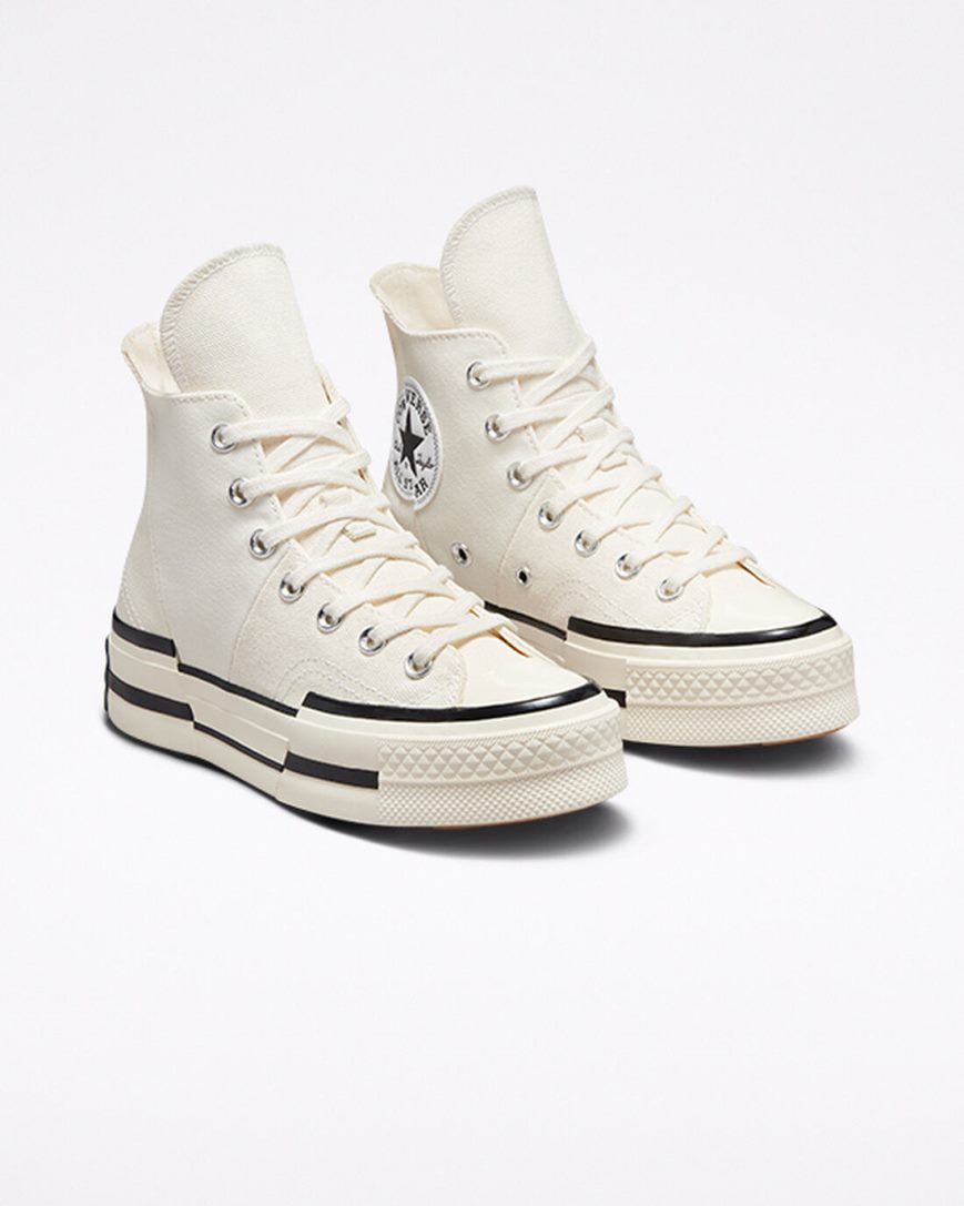 Tenisi Inalti Barbati Converse Chuck 70 Plus Bej Negrii | RO JSKQZ947